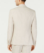 Bar Iii Mens Slim fit Suit Jacket Blazer 46 R Beige Solid Linen Linen