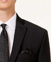 Bar Iii Mens Slim fit Wool Suit Jacket Blazer 36 S Black Solid