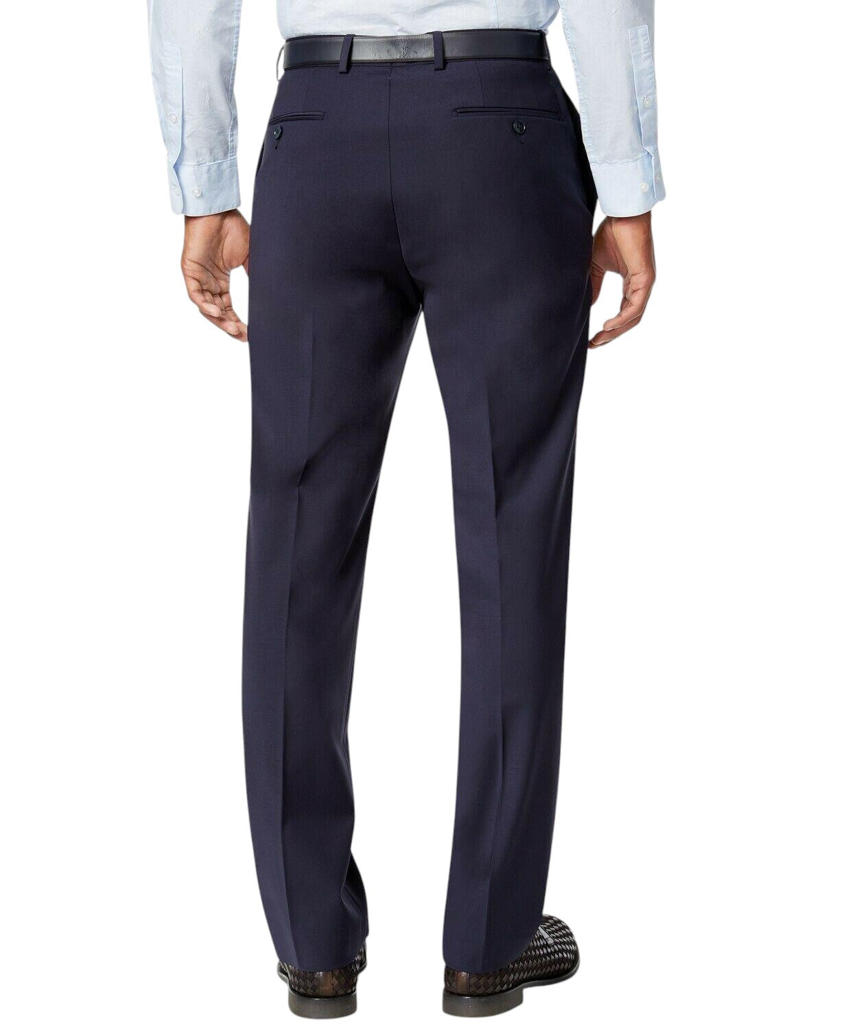 Calvin Klein Mens Slim fit Wool Dress Pants 44 / 30 Navy  Blue Solid