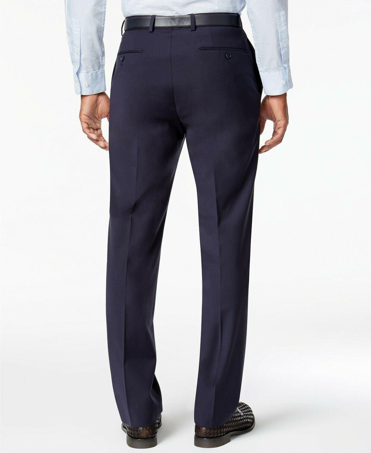 Calvin Klein Mens Slim fit Wool Dress Pants 40 / 30 Navy  Blue Solid