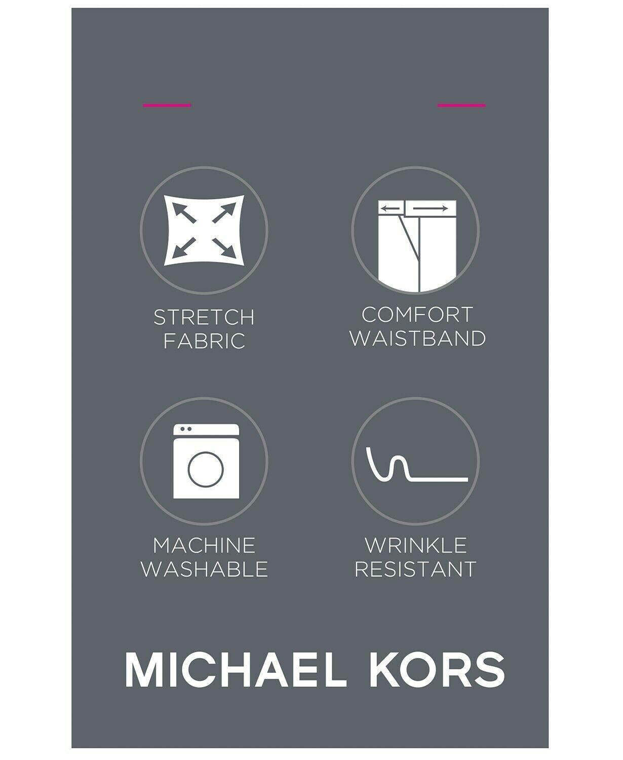 Michael Kors Classic-Fit Stretch Dress Pants 38 x 30 Navy Blue WASHABLE