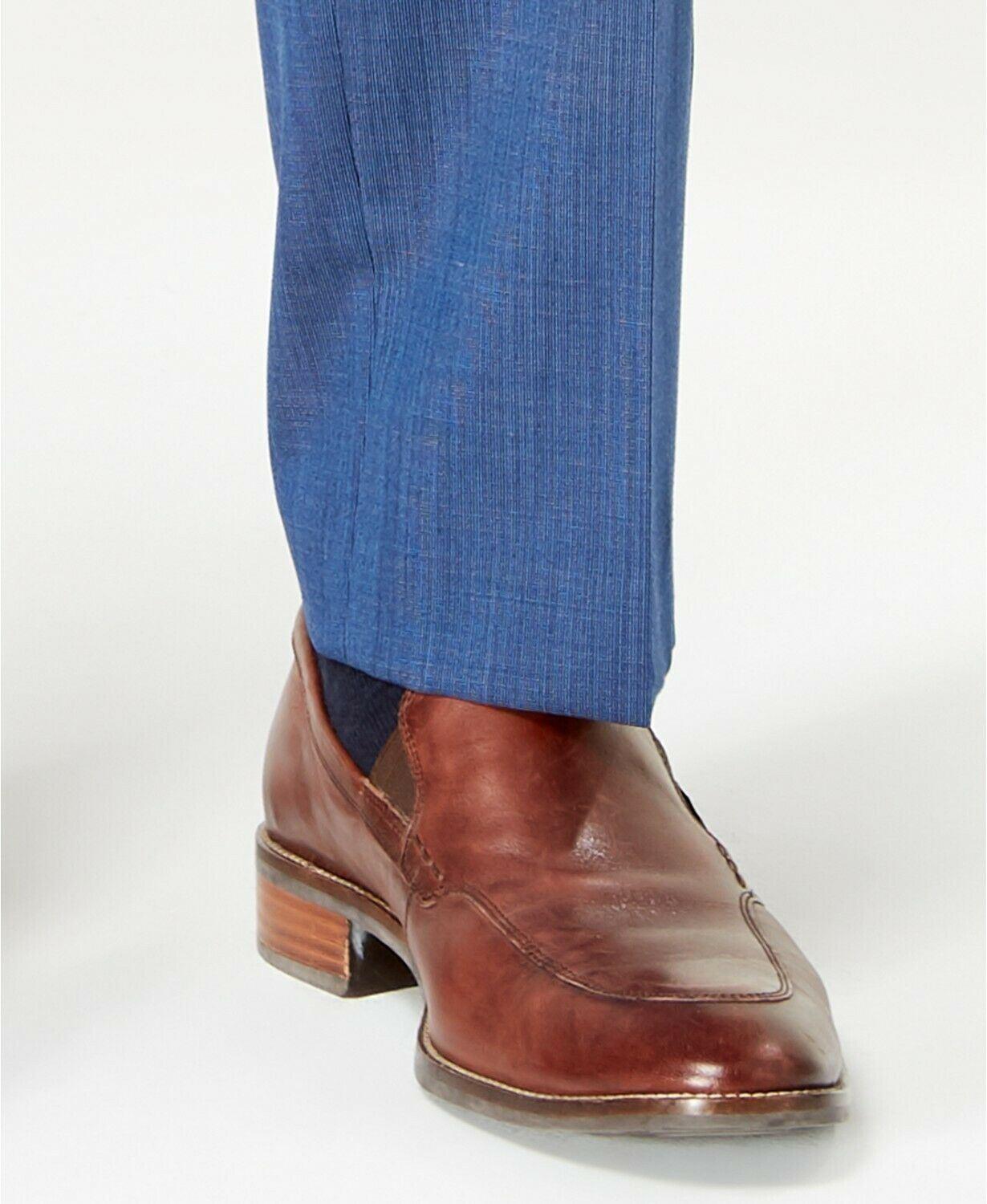 Michael Kors Men's Modern Fit Airsoft Stretch Suit Dress Pants Blue Tic 30 x 30