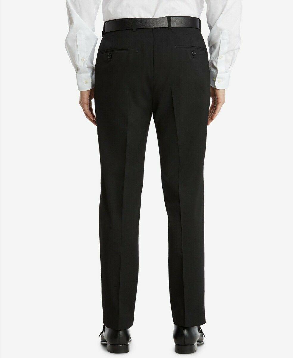 Tommy Hilfiger Mens Modern fit Wool Dress Pants 34 / 32 Black Solid