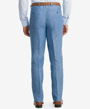 Bar III Men's Slim-Fit Blue Chambray LINEN Dress Pants 38 x 32