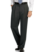 Perry Ellis Mens Classic fit Pleated Dress Pants 30 / 30 Black Solid