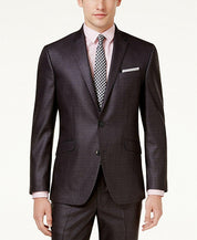 Kenneth Cole Mens Slim fit 2 Piece Suit 46 L / 39 Waist Dark Grey Solid Stretch