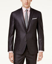 Kenneth Cole Mens Slim fit 2 Piece Suit 48 R / 42 Waist Gun Metal Grey Stretch