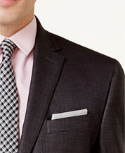 Kenneth Cole Mens Slim fit Suit Jacket Blazer 40 R Gun Metal Grey Solid Stretch