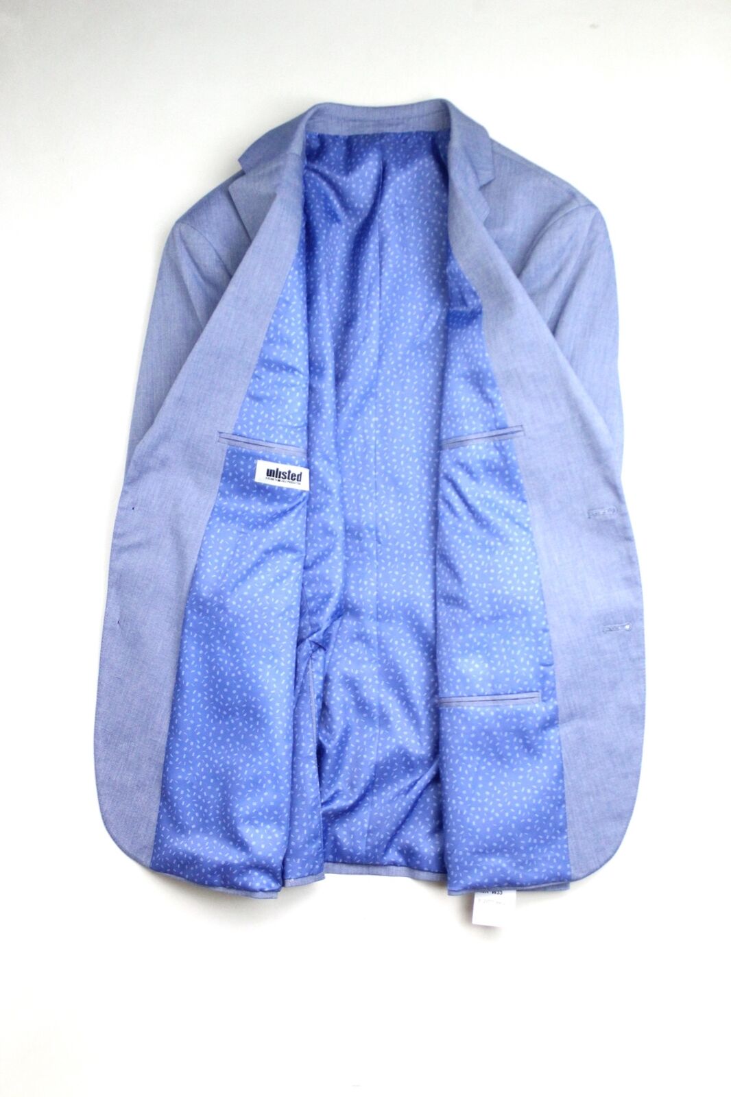 Kenneth Cole Men's Slim-Fit Stretch Chambray Suit Jacket 44L Blue