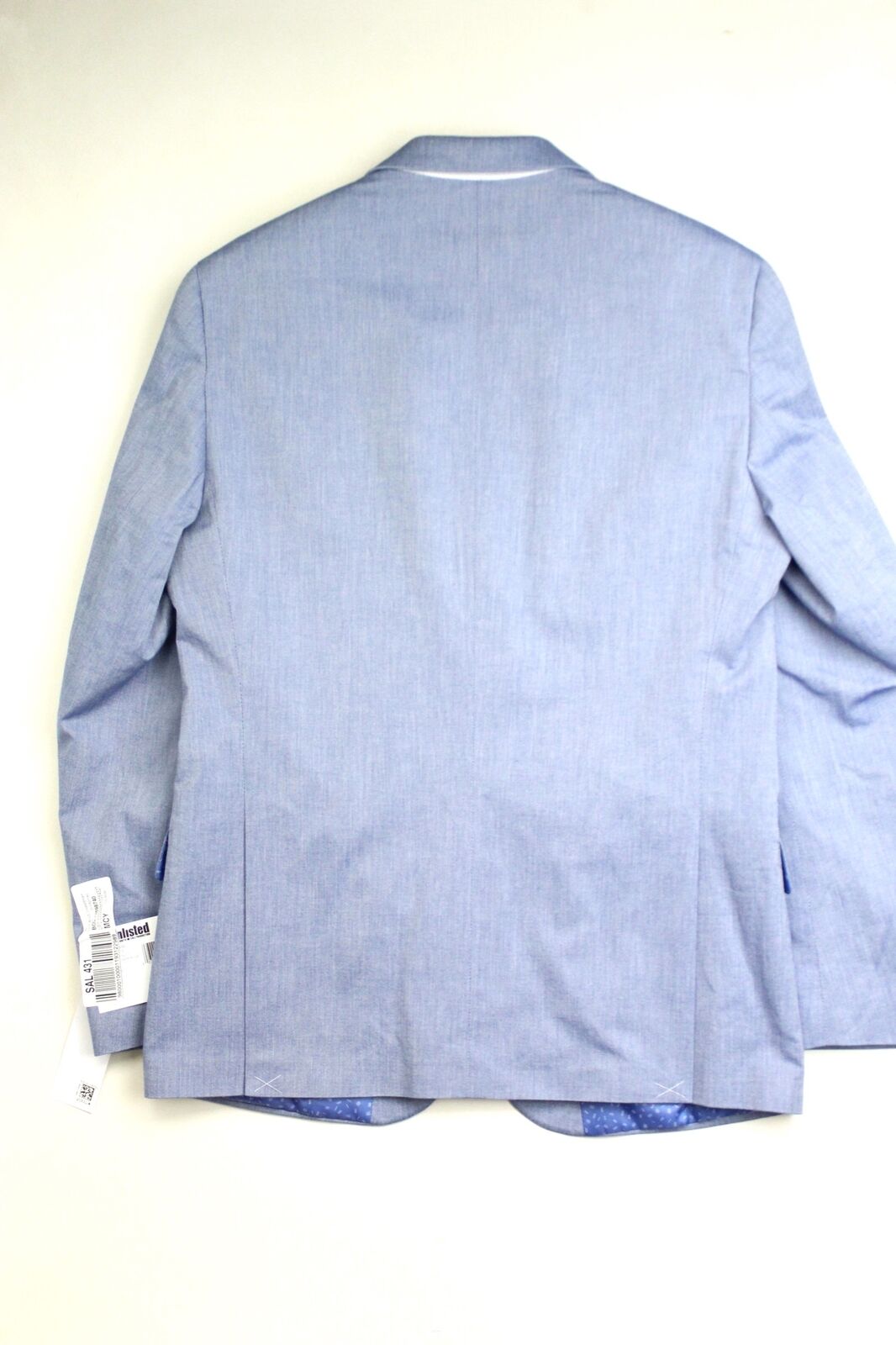 Kenneth Cole Men's Slim-Fit Stretch Chambray Suit Jacket 44L Blue