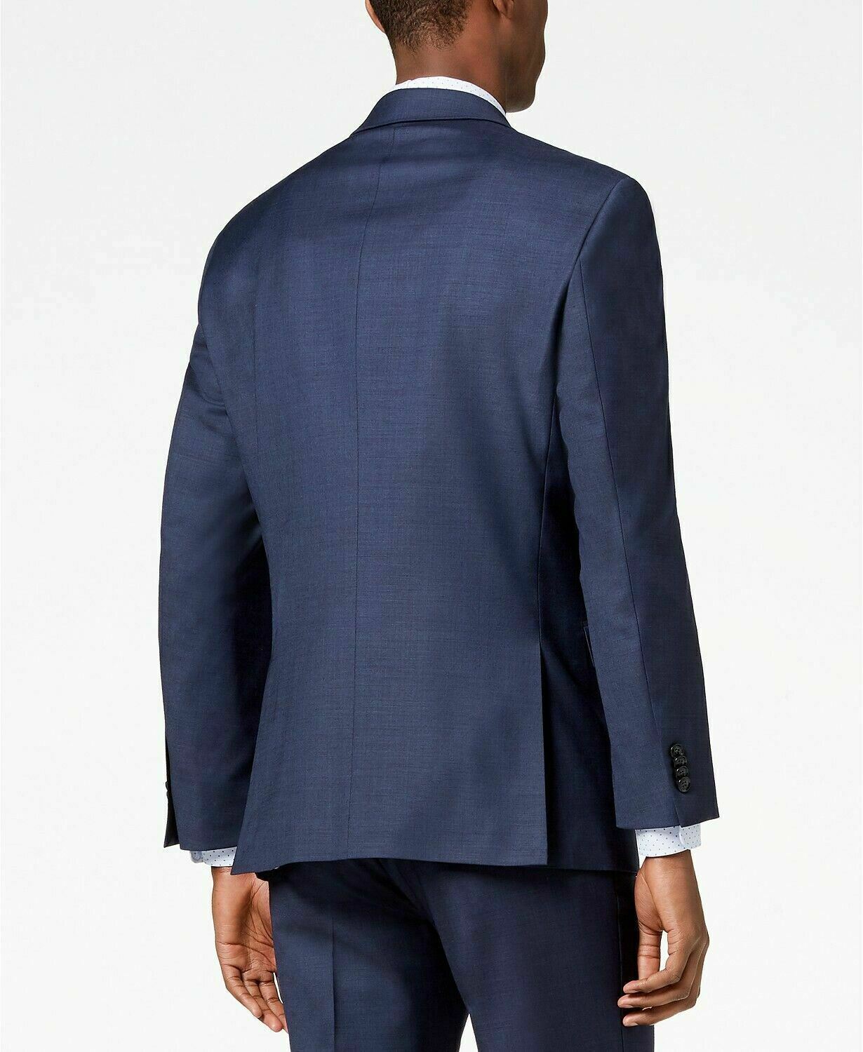 Tommy Hilfiger Mens Slim fit Suit Jacket Blazer 42 L Blue Solid Stretch