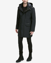 Cole Haan Men's Bonded Car Coat Parka Large Black