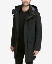 Cole Haan Men's Bonded Car Coat Parka Large Black