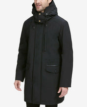 Cole Haan Men's Bonded Car Coat Parka Large Black