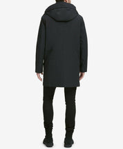 Cole Haan Men's Bonded Car Coat Parka Large Black