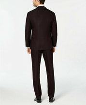 Perry Ellis Men's Slim-Fit Stretch Wrinkle Resistant Tuxedo Jacket Burgundy 48R