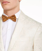 Kenneth Cole Reaction Men's Slim-Fit Ivory Paisley Evening Jacket 44R