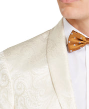 Kenneth Cole Reaction Men's Slim-Fit Ivory Paisley Evening Jacket 44R