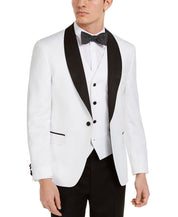 Alfani Men's Tuxedo Jacket 40S Slim-Fit White Medallion One Button