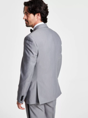 ALFANI Men's Slim-Fit Tuxedo Jacket 40R Light Grey