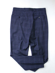 A|X ARMANI EXCHANGE Men's Slim-Fit Dress Pants 32 x 30 Navy Blue Plaid