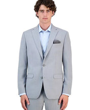 Bar Iii Mens Slim fit Wool Suit Jacket Blazer 44 L Light Gray Sharkskin