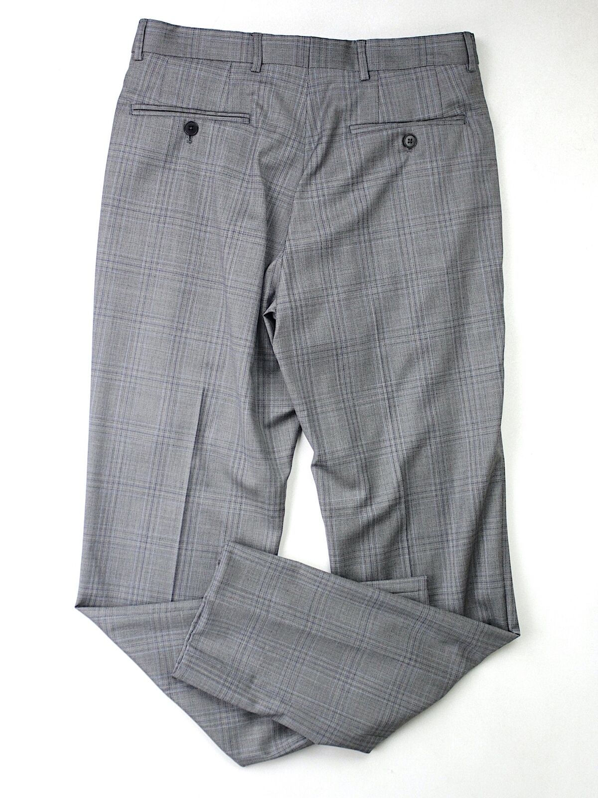 A|X ARMANI EXCHANGE Men's Slim-Fit Dress Pants 36 x 30 Grey / Blue Plaid