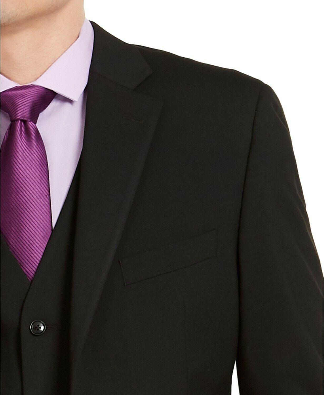 Alfani Mens Classic fit Suit Jacket Blazer 40 L Black Solid Stretch