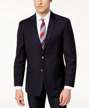 Tommy Hilfiger Modern-Fit TH Flex Solid Navy Blazer 42L Navy Blue