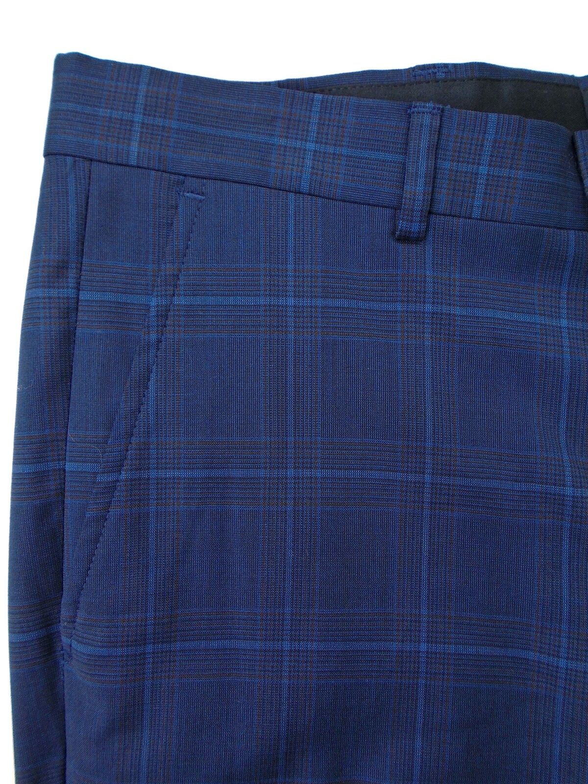 A|X ARMANI EXCHANGE Men's Slim-Fit Dress Pants 32 x 32 Navy Blue Plaid Check