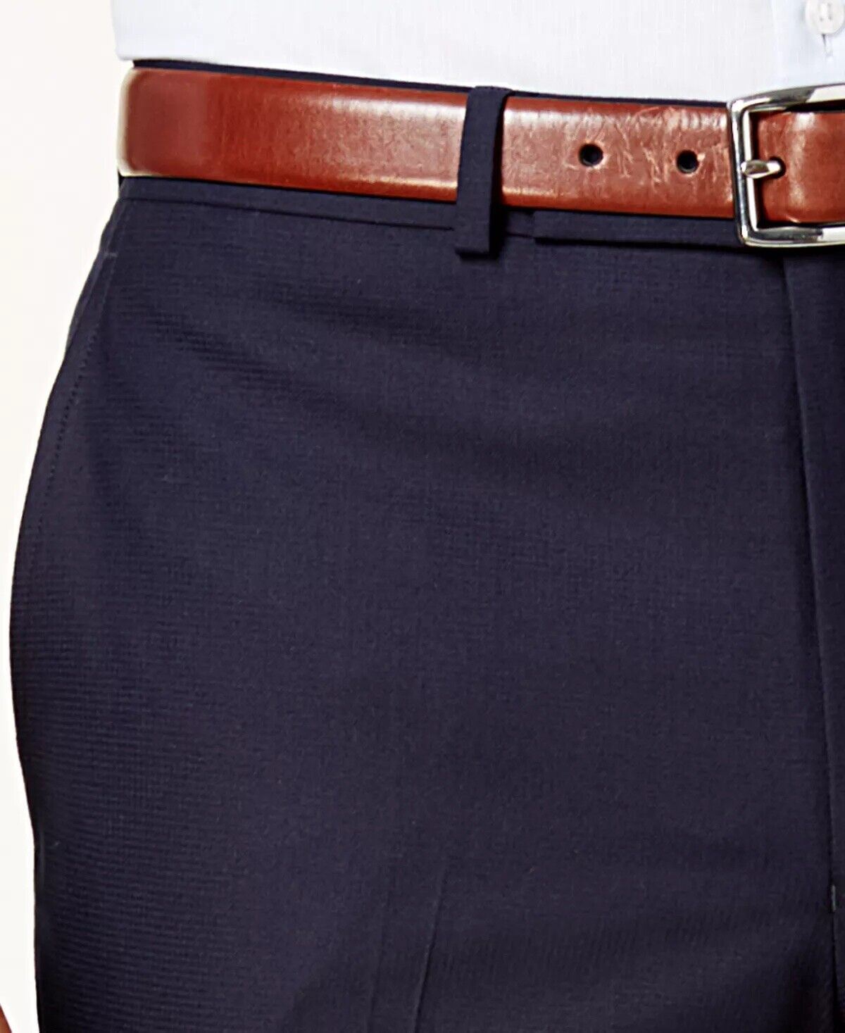 Kenneth Cole Mens Slim fit 2 Piece Suit 38 S / 31 Waist Navy Blue Solid Stretch