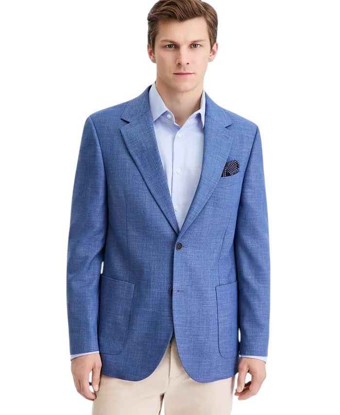 Nautica Mens Modern fit Linen Sport Coat Blazer 42 R Blue Solid