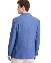 Nautica Mens Modern fit Linen Sport Coat Blazer 42 R Blue Solid