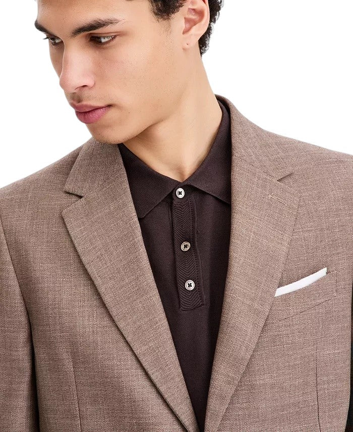 Nautica Men Modern-Fit Active Stretch Structure Weave Sport Coat 46 R Tan Brown