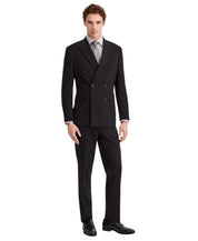Kenneth Cole Men's Double-Breasted Slim Suit 42 R Waist 35 / 32 Black Pinstripe