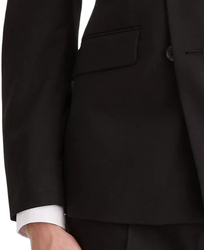 Kenneth Cole Mens Slim fit Double Breasted 2 Piece Suit 38 S Pants 31 / 32 Black
