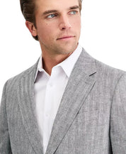 Nautica Mens Modern fit  Linen Sport Coat Blazer 42 R Black White Herringbone