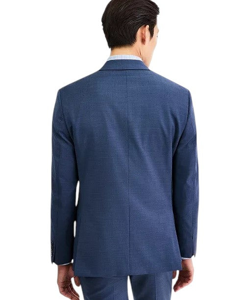 Calvin Klein Mens Slim fit Wool Suit Jacket Blazer 46 L Blue Solid Stretch