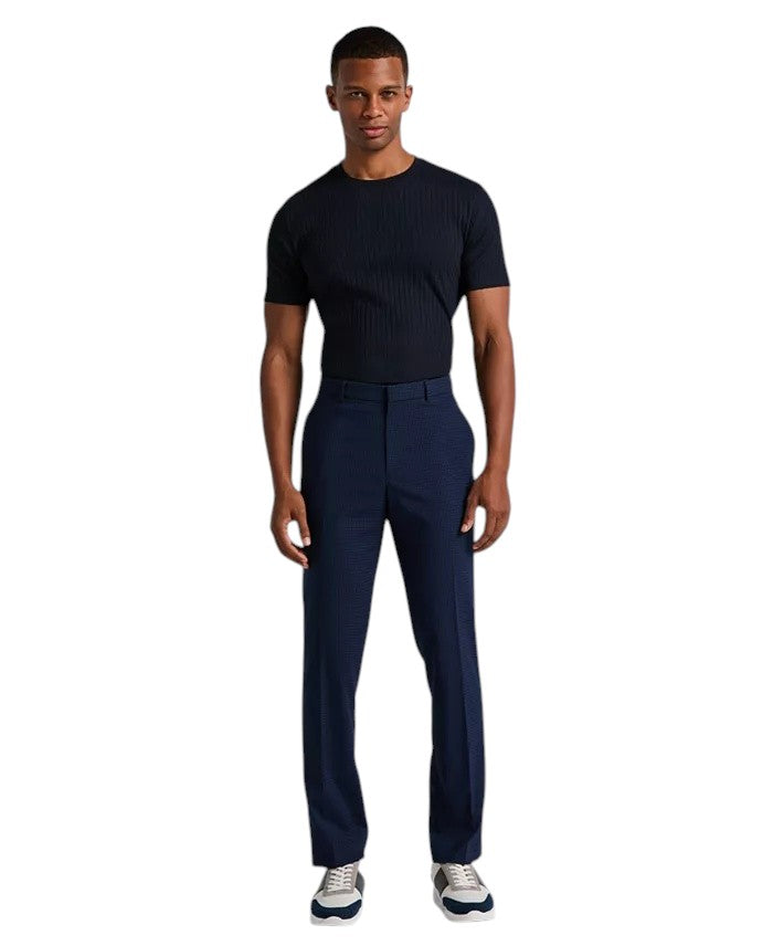 Perry Ellis Portfolio Mens Slim fit Dress Pants 32 / 32 Navy  Blue Plaid