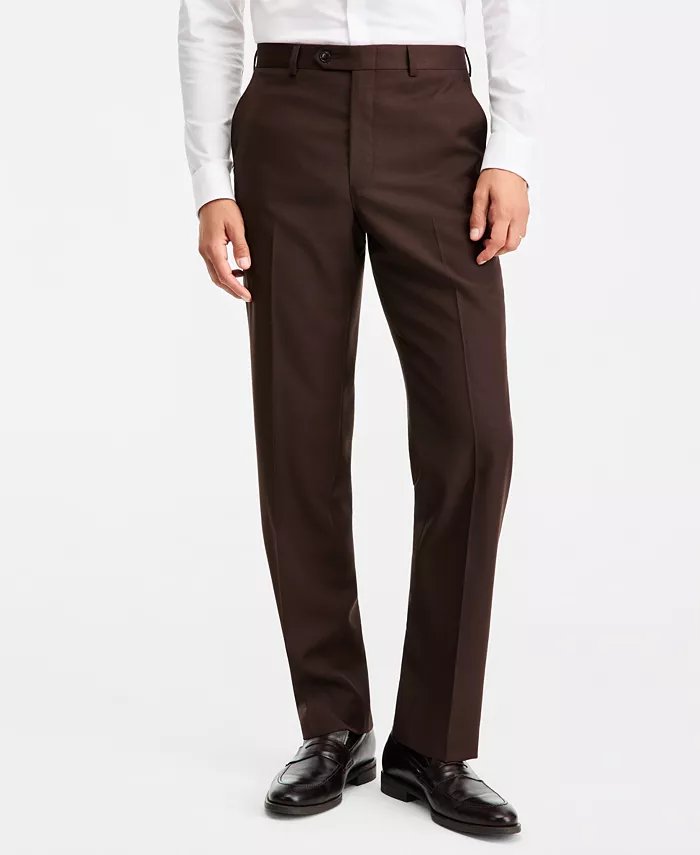 Michael Kors Mens Classic fit Wool Dress Pants 32 / 30 Brown Solid