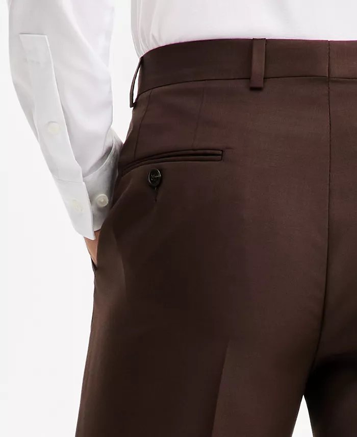 Michael Kors Mens Classic fit Wool Dress Pants 36 / 30 Brown Solid