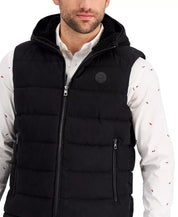 Michael Kors Men's Sherpa Hooded Puffer Vest Black Size Large