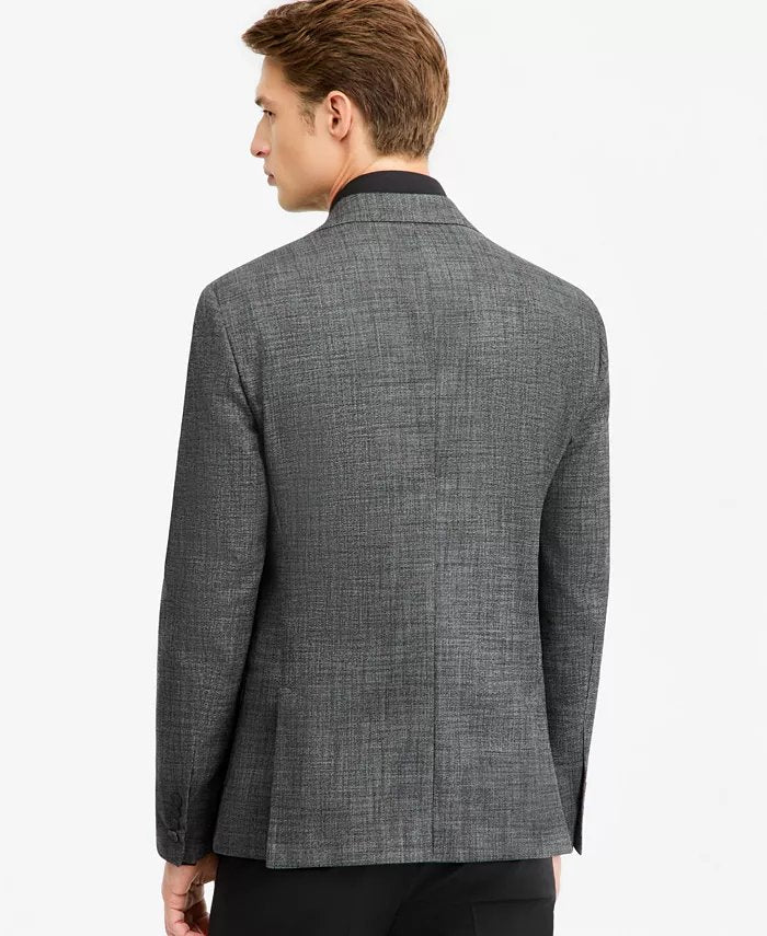 Calvin Klein Mens Slim fit Sport Coat Blazer 44 S Gray Solid