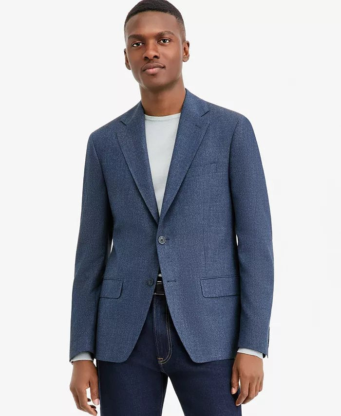 Calvin Klein Mens Slim fit Sport Coat Blazer 44 R Textured Blue Solid