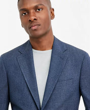 Calvin Klein Mens Slim fit Sport Coat Blazer 44 R Textured Blue Solid