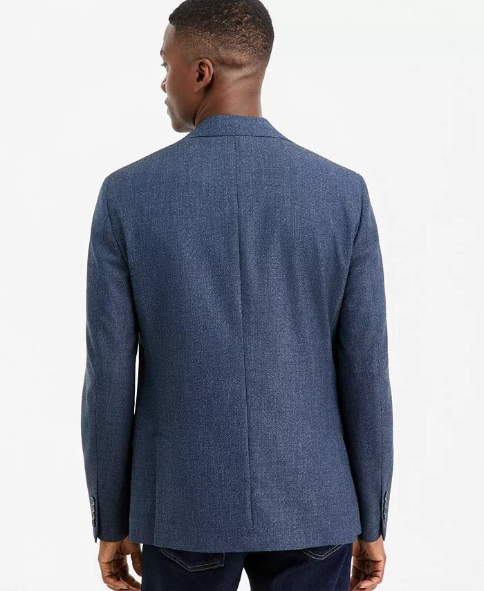 Calvin Klein Mens Slim fit Sport Coat Blazer 44 R Textured Blue Solid