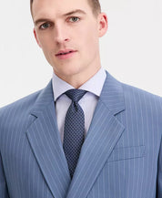 Hugo Boss Mens Modern Wool Double Breasted Suit Jacket Blazer 42 R Blue Striped