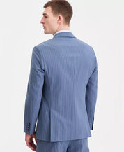 Hugo Boss Mens Modern Wool Double Breasted Suit Jacket Blazer 42 R Blue Striped