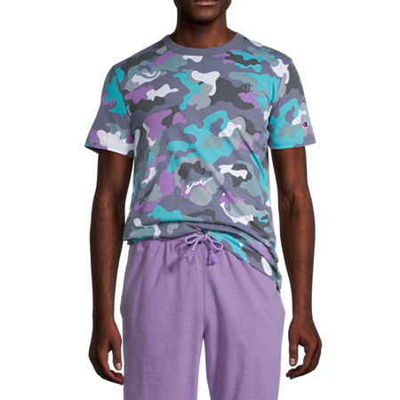 Champion Mens Crew Neck Short Sleeve Tshirt Black Multi Camo Large