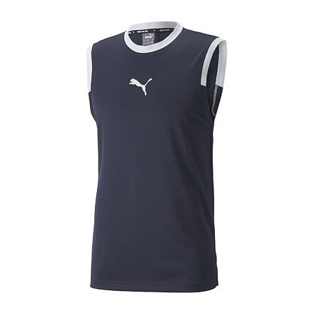 PUMA Rtg Mens Sleeveless Muscle Tank T Shirt Blue Large